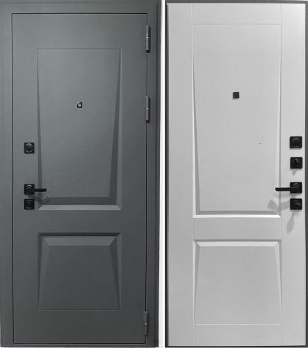 Входная дверь ТРЕНД Серый муар - Белый матовый Входная дверь ТРЕНД Серый муар - Белый матовый